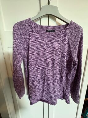 Relativity Heathered Purple Long-Sleeve Crew Top